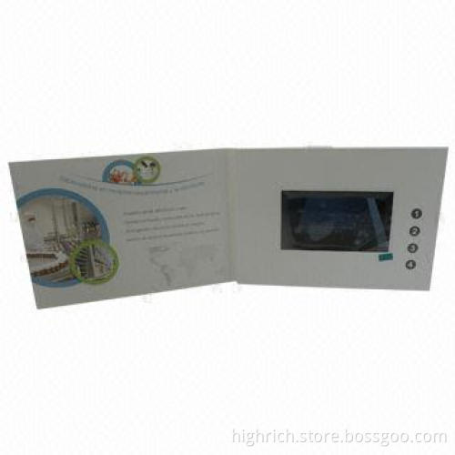 4.3-inch LCD Screen Video Brochure Greeting Card with 4 Buttons
